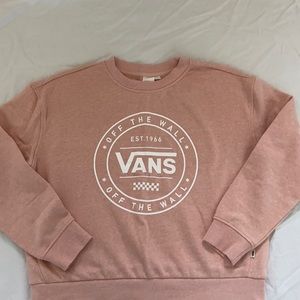 Peach Vans half cropped crewneck sweatshirt